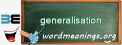 WordMeaning blackboard for generalisation